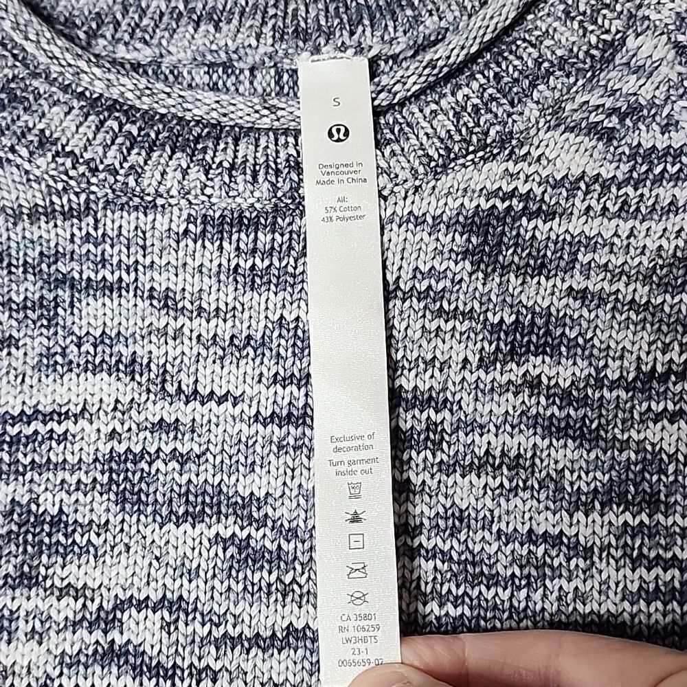 NWT Lululemon Boxy Cotton-Blend Sweater Size Small NWT Night Sea/Navy/Black/Blue - Picture 3 of 7